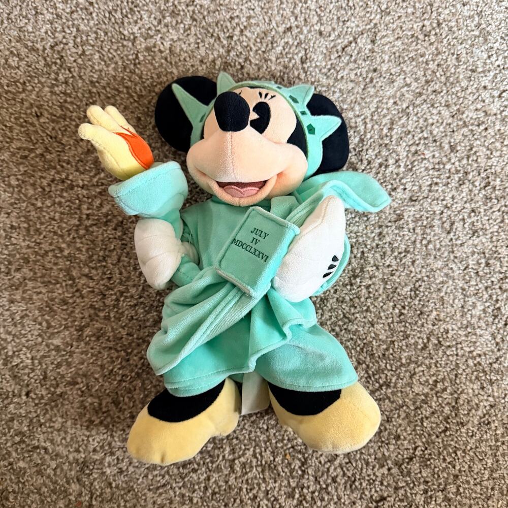 Disney Store Statue of Liberty Minnie Mouse Plush 1990 Vintage